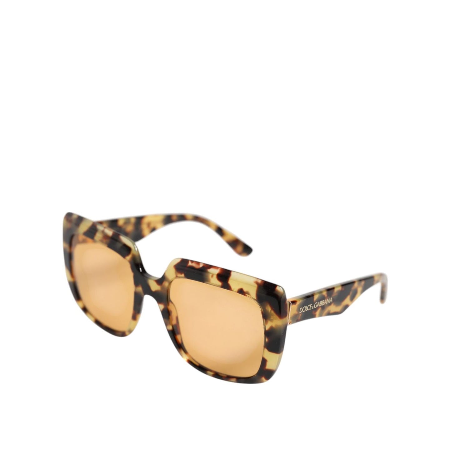Dolce & Gabbana Black Yellow Havana Leopard Square Shades Sunglasses