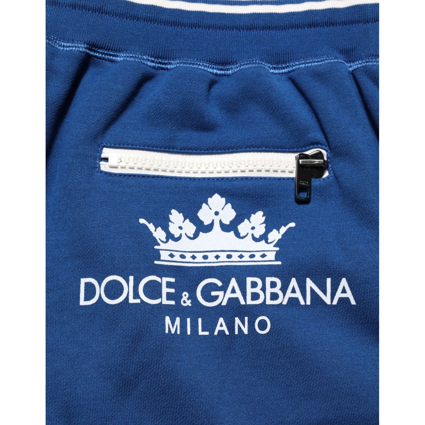 Dolce & Gabbana Blue Cotton Blend Bermuda Sweatpants Shorts