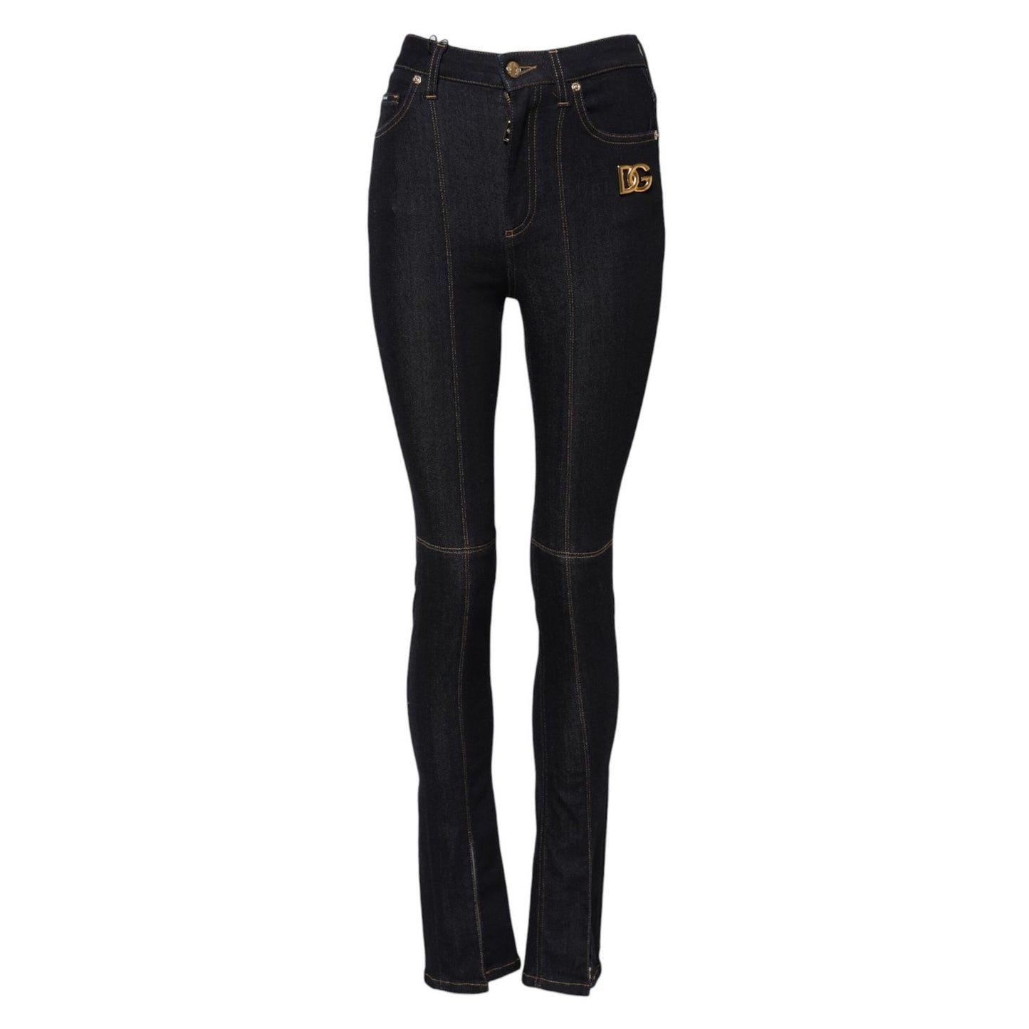 Dolce & Gabbana Blue Cotton High Waist Skinny Denim Jeans Dolce & Gabbana