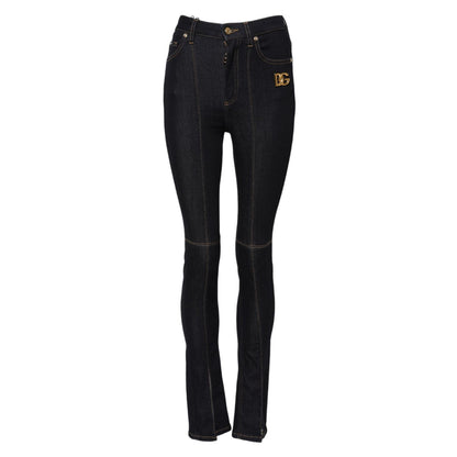 Dolce & Gabbana Blue Cotton High Waist Skinny Denim Jeans Dolce & Gabbana
