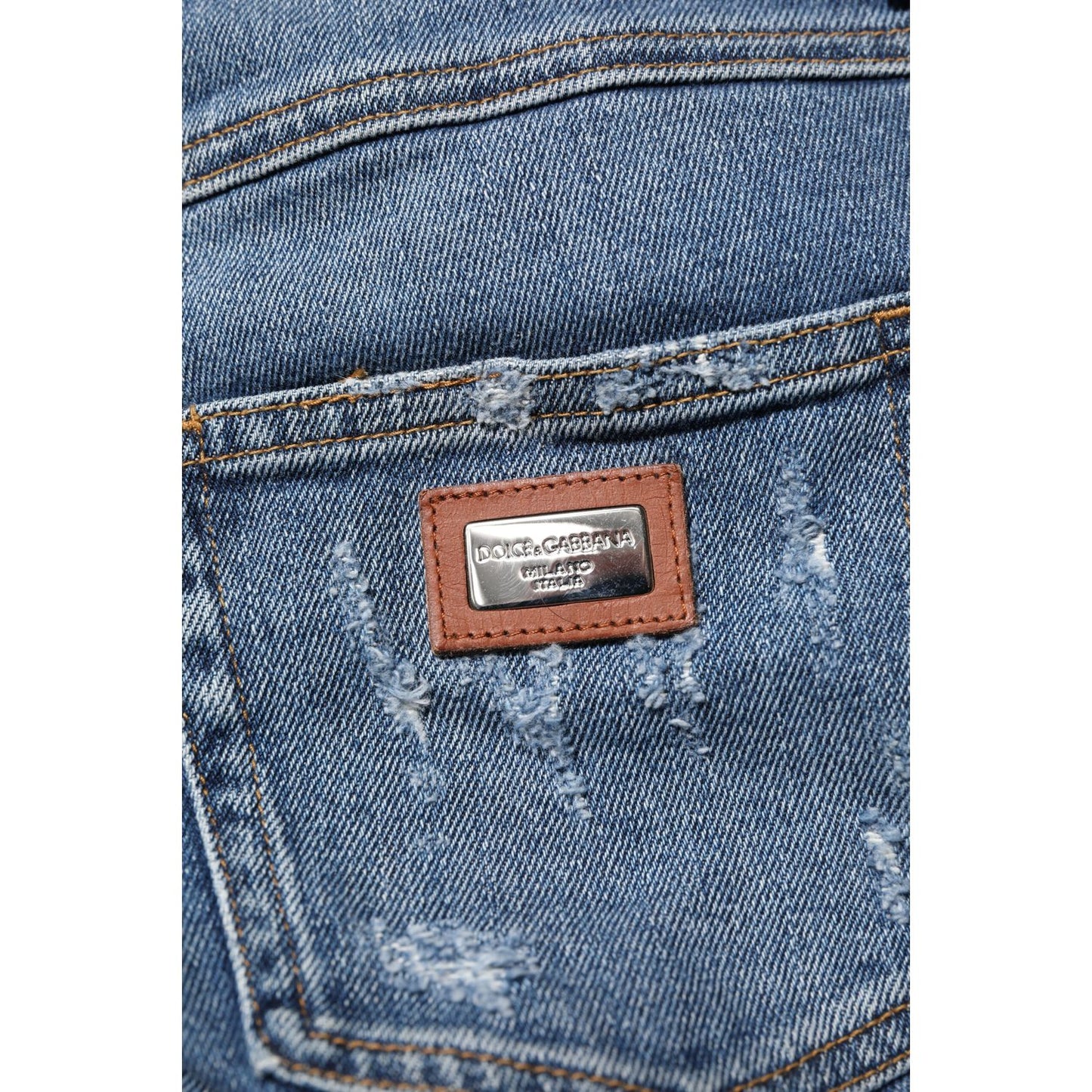 Dolce & Gabbana Blue PRETTY Tattered Skinny Denim Jeans