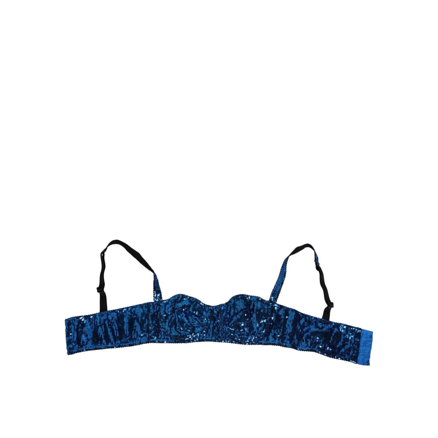 Dolce & Gabbana Blue Sequin Embellished Balconnet Bra Underwear