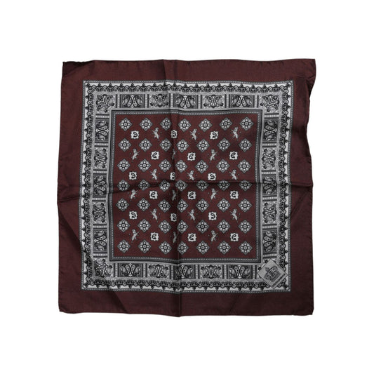 Dolce & Gabbana Bordeaux Bandana Silk Square Handkerchief Scarf Dolce & Gabbana
