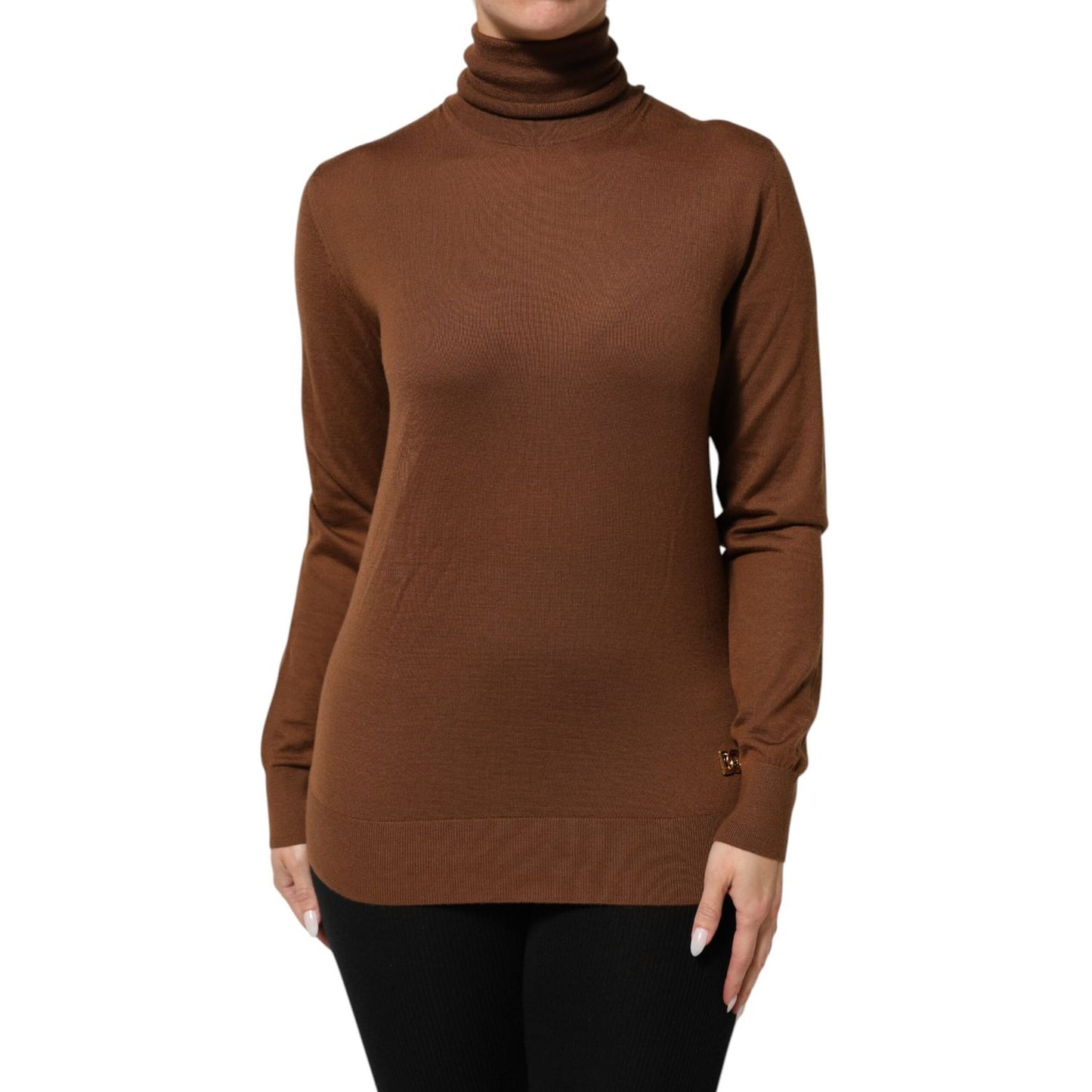 Dolce & Gabbana Brown Cashmere Turtle Neck Pullover Sweater