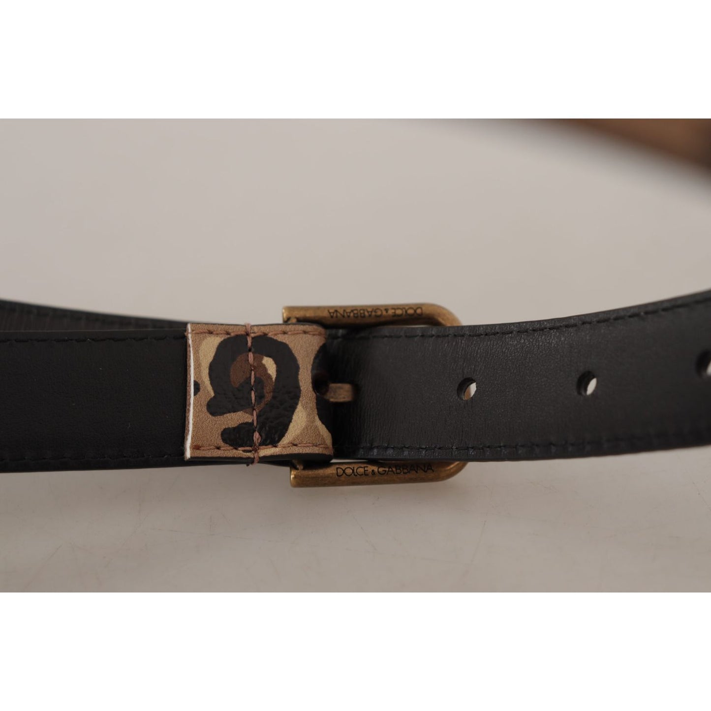 Dolce & Gabbana Brown Leopard Print Vintage Metal Waist Buckle Belt