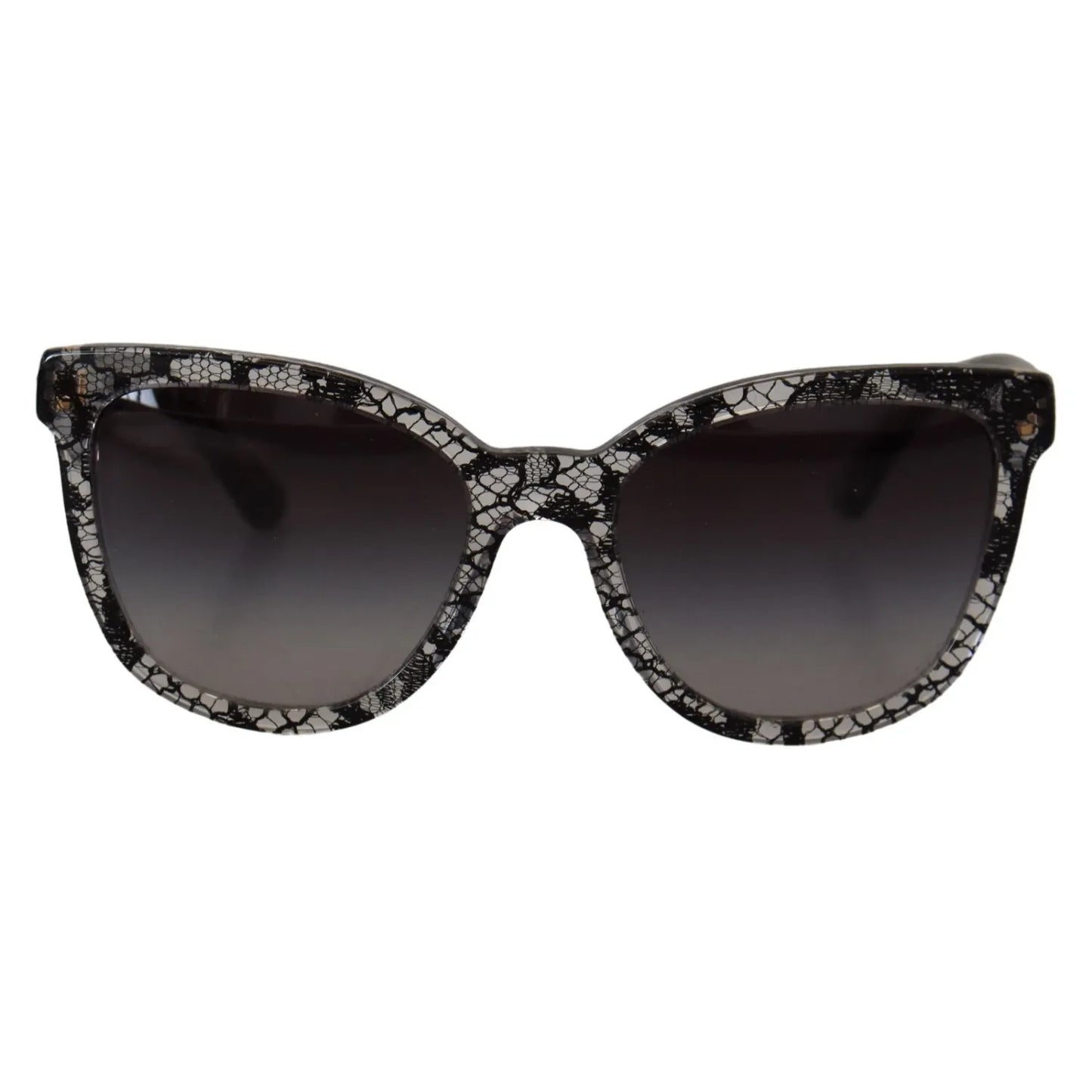 Dolce & Gabbana DG4190 Black Lace Acetate Crystal Round Sunglasses