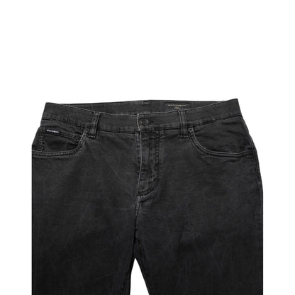 Dolce & Gabbana Dark Gray Cotton Stretch Denim Trouser Jeans Dolce & Gabbana