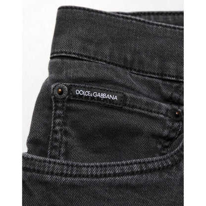 Dolce & Gabbana Dark Gray Cotton Stretch Denim Trouser Jeans Dolce & Gabbana