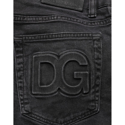 Dolce & Gabbana Dark Gray Cotton Stretch Denim Trouser Jeans Dolce & Gabbana