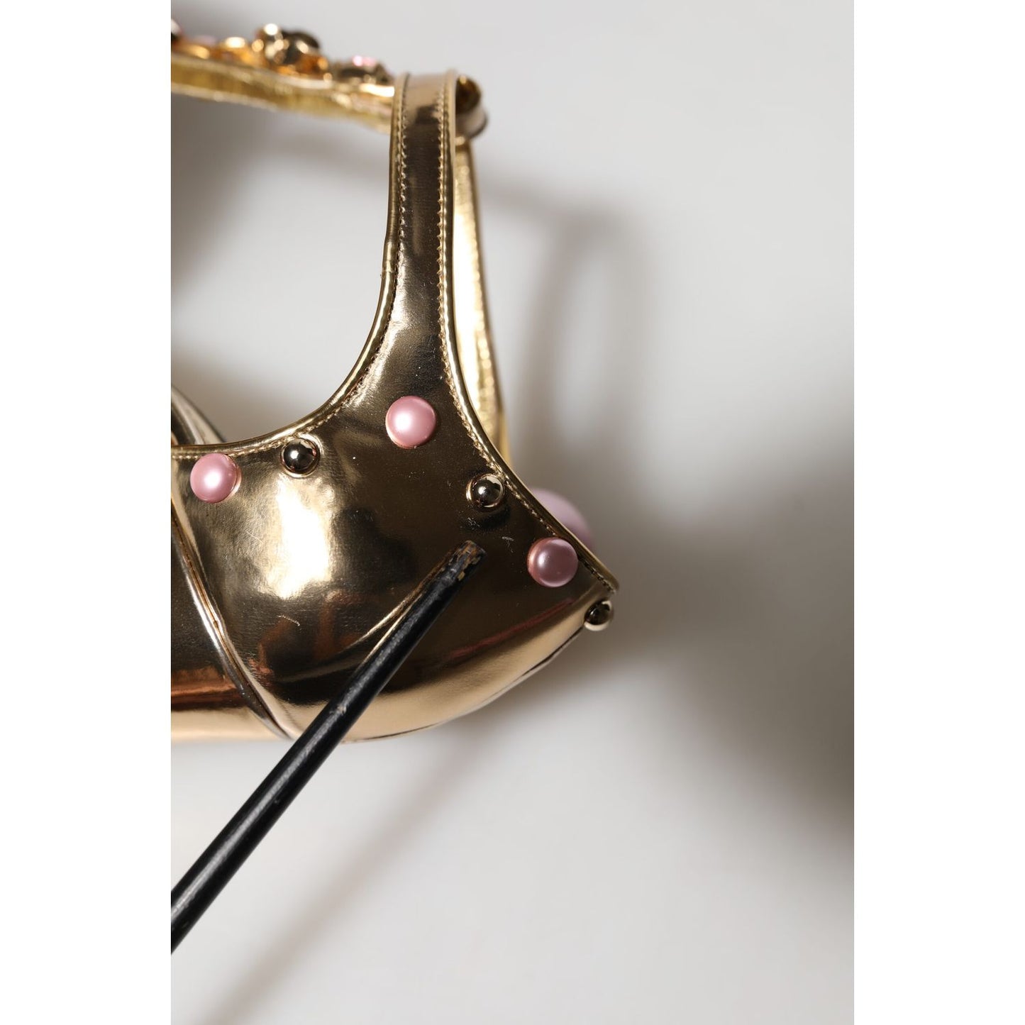 Dolce & Gabbana Gold Embellished Vally Heels Sandals Shoes Dolce & Gabbana