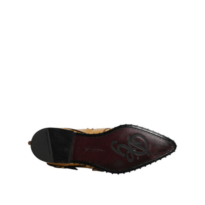 Dolce & Gabbana Gold Leather MONK STRAP Dress Formal Shoes Dolce & Gabbana