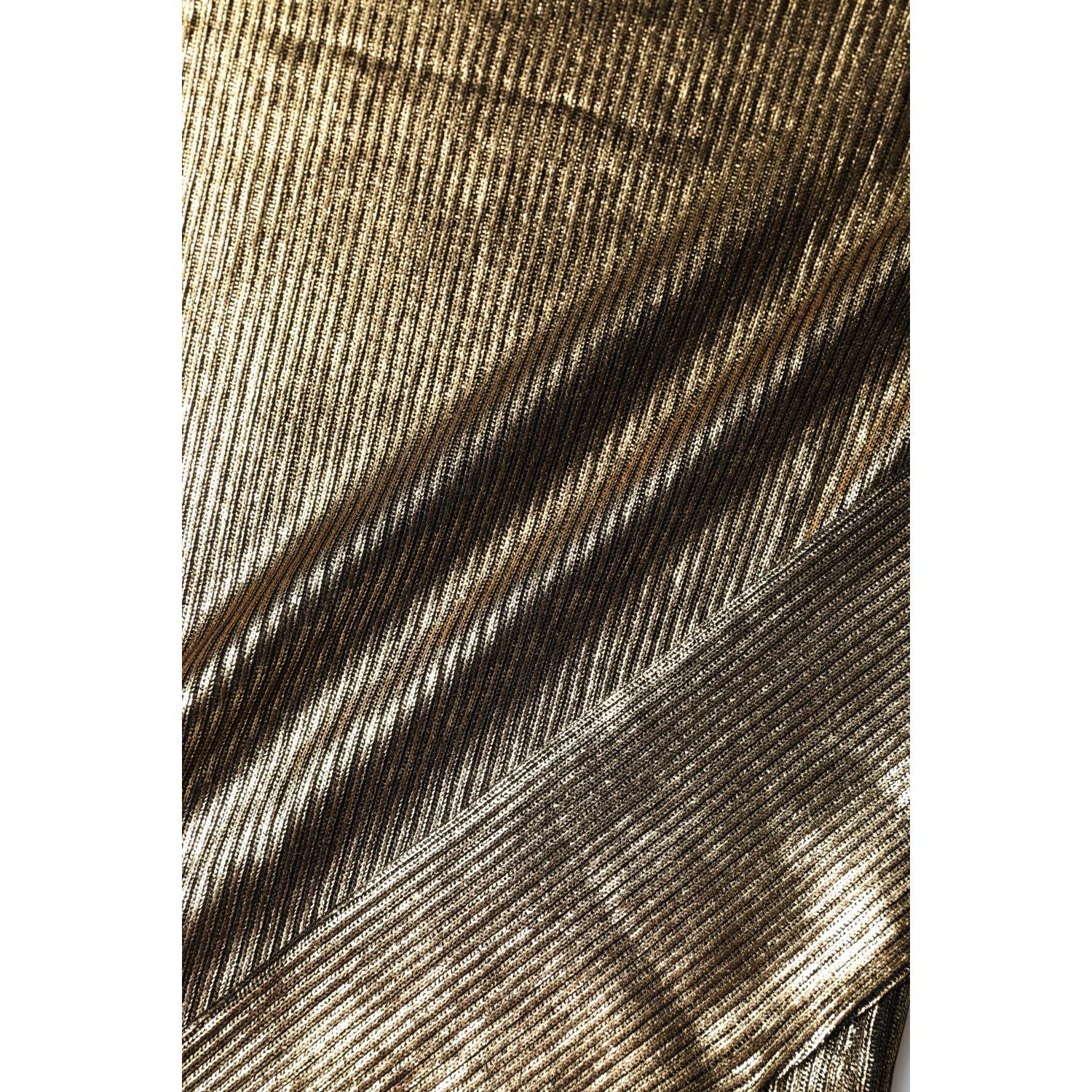 Dolce & Gabbana Gold Round Neck Long Sleeve Pullover Top