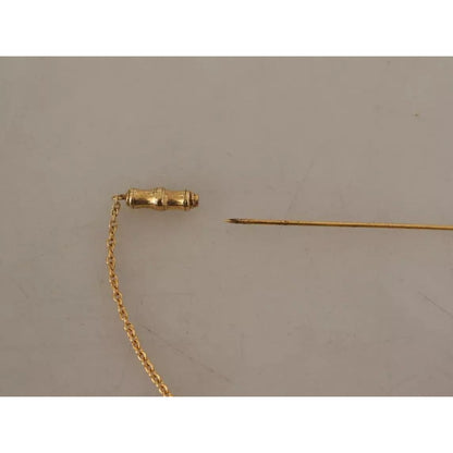 Dolce & Gabbana Gold Tone 925 Sterling Silver Crystal Chain Brooch Dolce & Gabbana