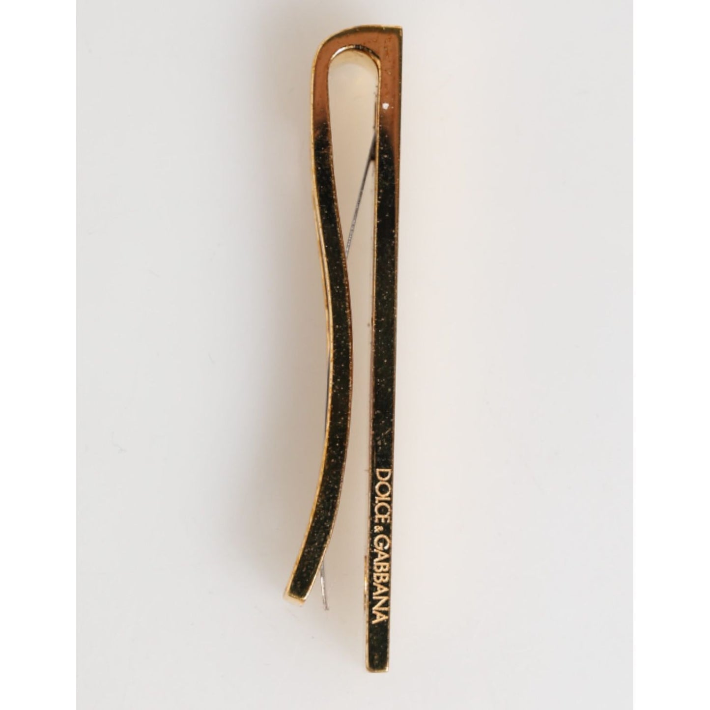 Dolce & Gabbana Gold Tone Brass Logo Branded Men Accessory Tie Clip Bar
