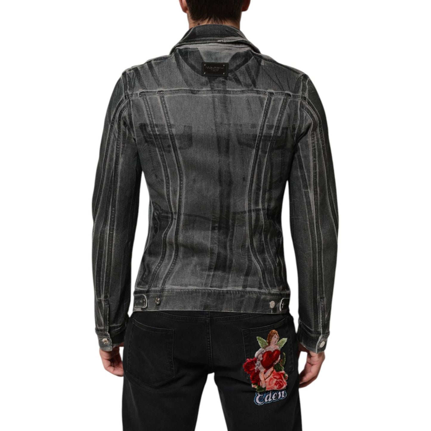 Dolce & Gabbana Gray Washed Cotton Stretch Denim Jacket
