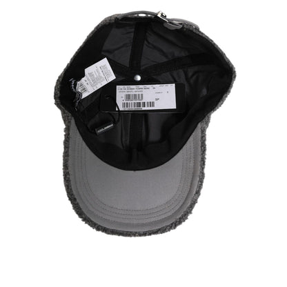 Dolce & Gabbana Gray Wool Fleece Rapper Men Baseball Capello Hat