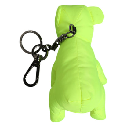 Dolce & Gabbana Green Bear Embroidered Logo Keychain Clasp Keyring