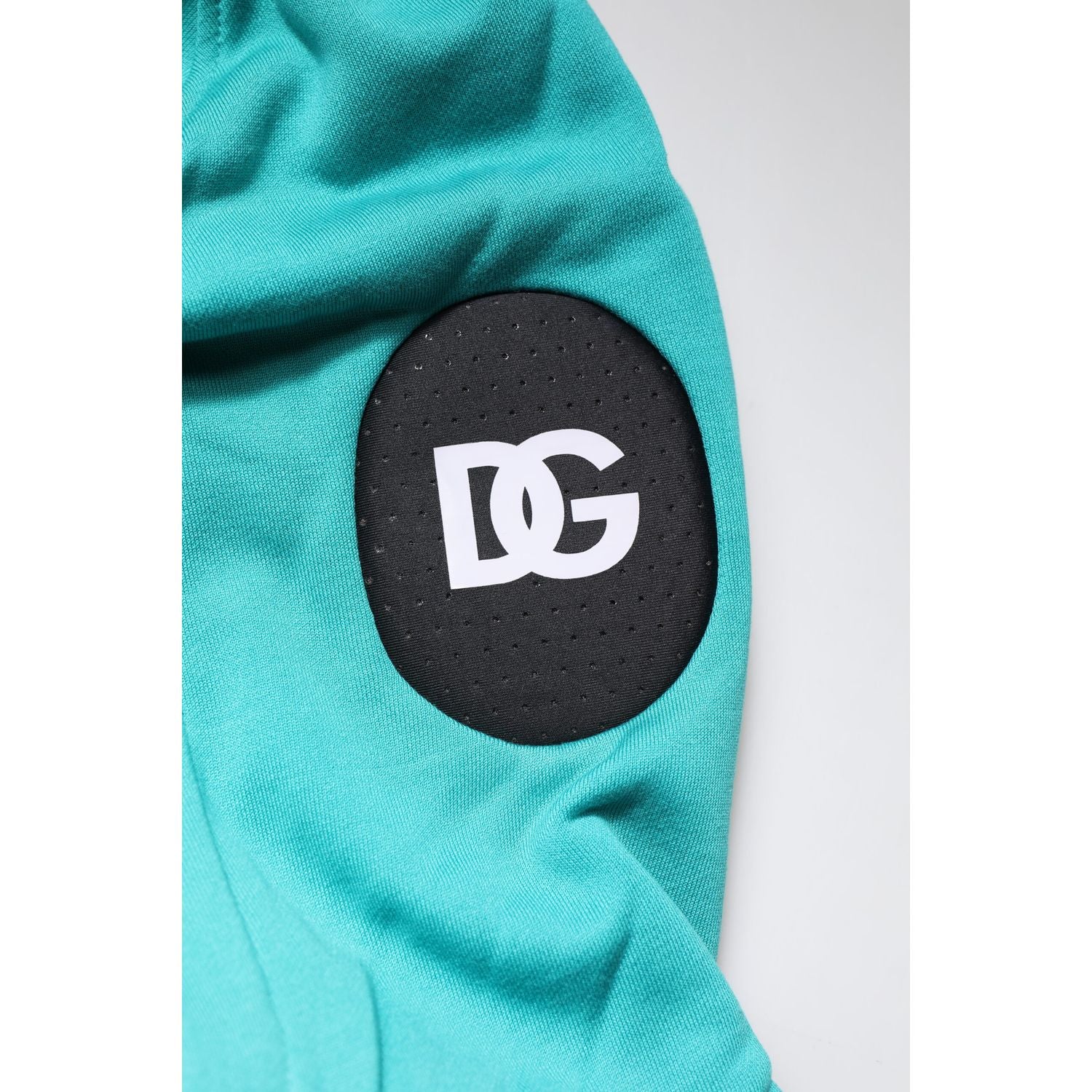 Dolce & Gabbana Green Cotton Hooded Men Sportswear Vest Sweater