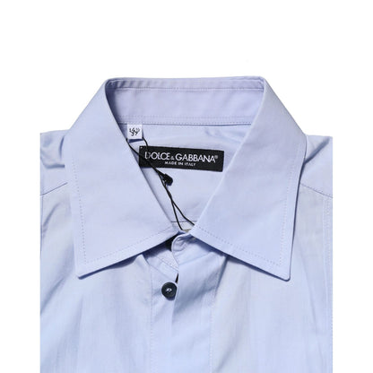 Dolce & Gabbana Light Blue Cotton Long Sleeves Dress Shirt