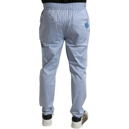 Dolce & Gabbana Light Blue Cotton Stretch Jogger Pants