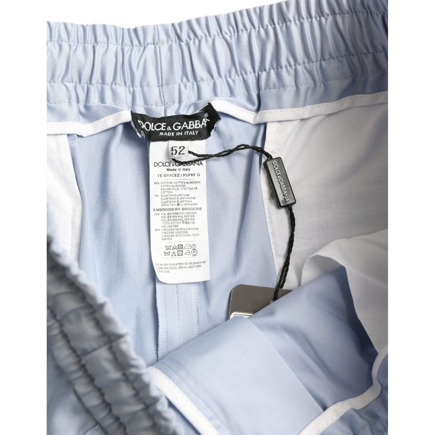 Dolce & Gabbana Light Blue Cotton Stretch Jogger Pants