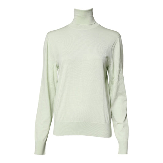 Dolce & Gabbana Light Green Wool Turtleneck Pullover Sweater