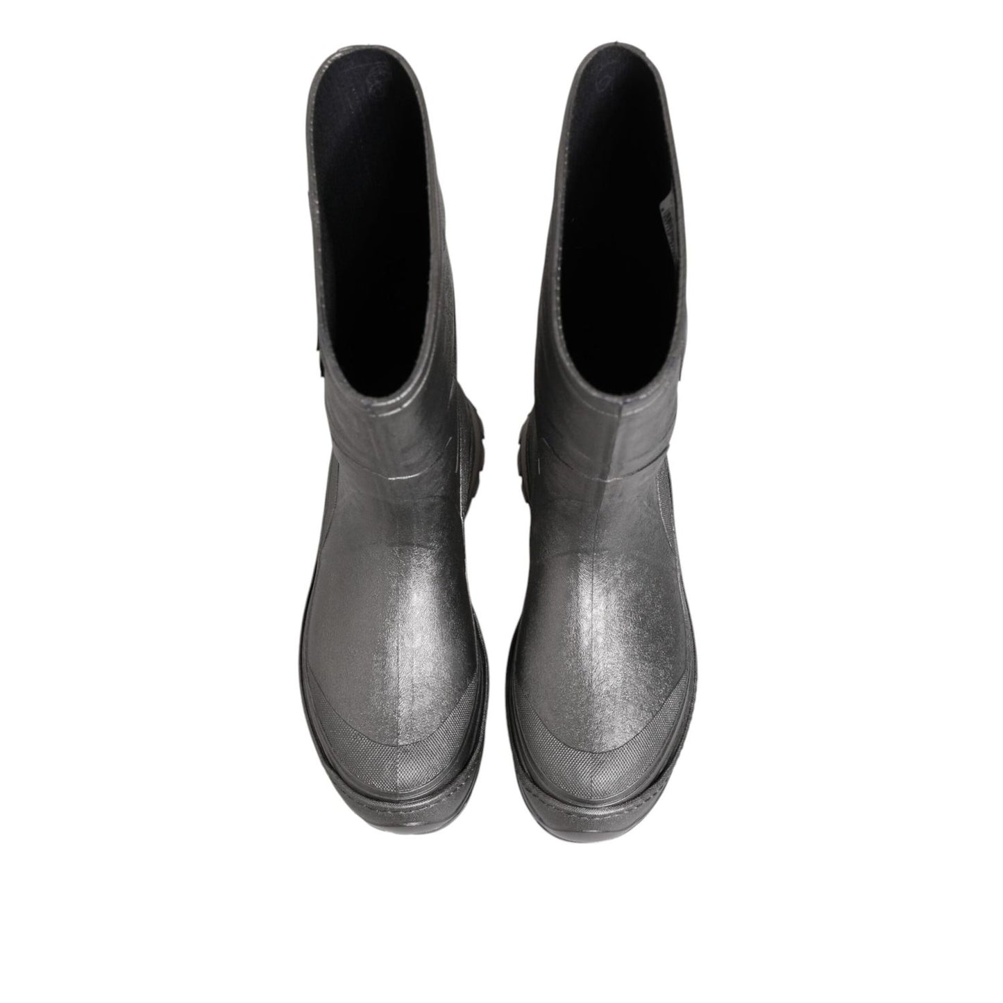 Dolce & Gabbana Metallic Silver Pull On Rain Boots Shoes