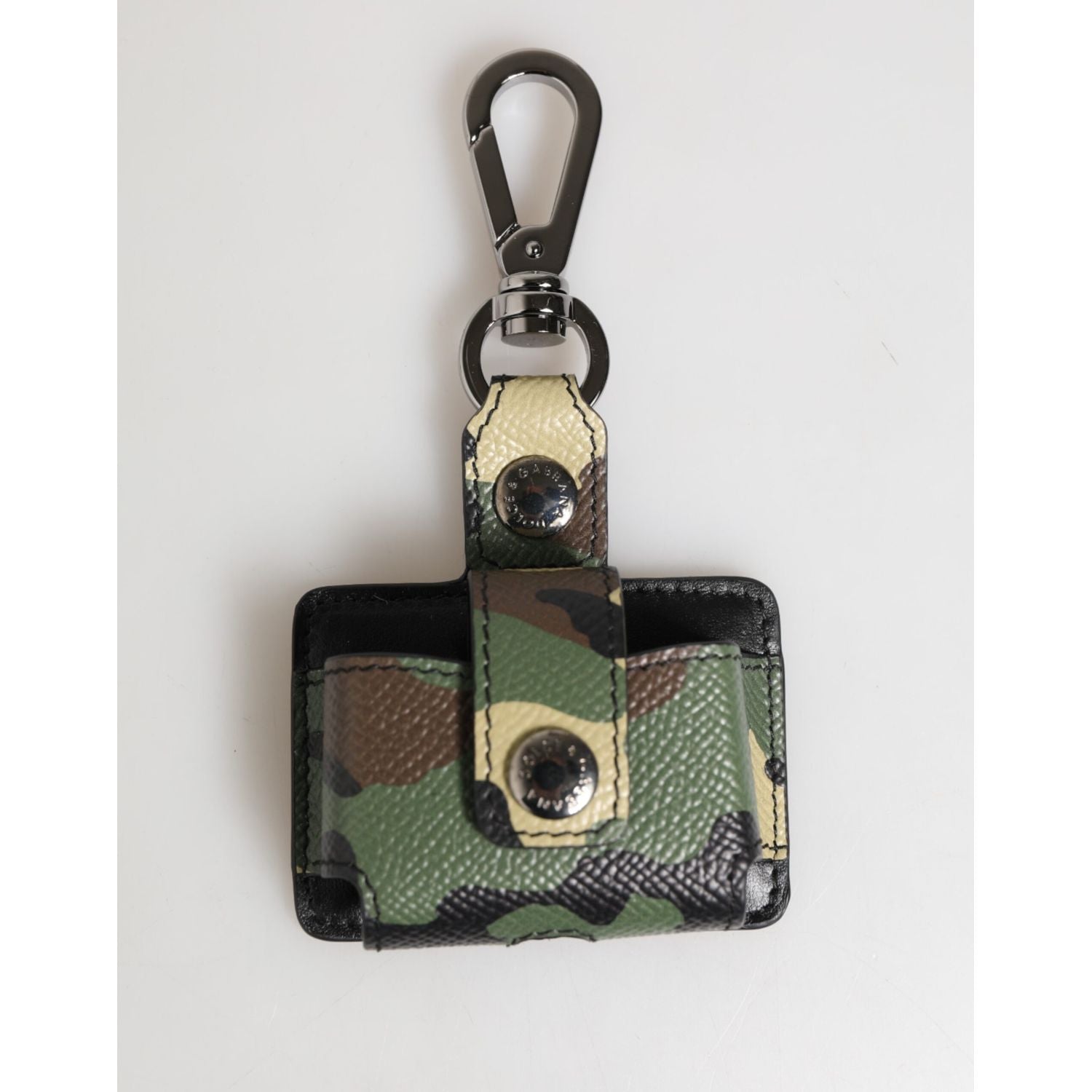 Dolce & Gabbana Multicolor Camouflage Leather Metal Accessory  Airpods Case