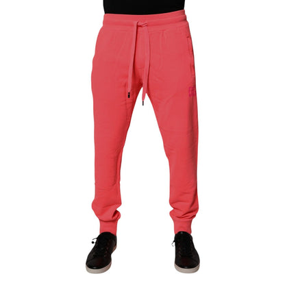 Dolce & Gabbana Neon Red Cotton Jogger Men Sweatpants Pants Dolce & Gabbana