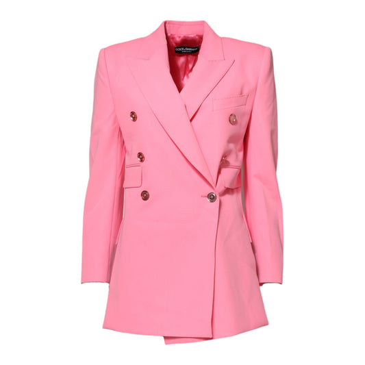 Dolce & Gabbana Pink Double Breasted Women Coat Jacket