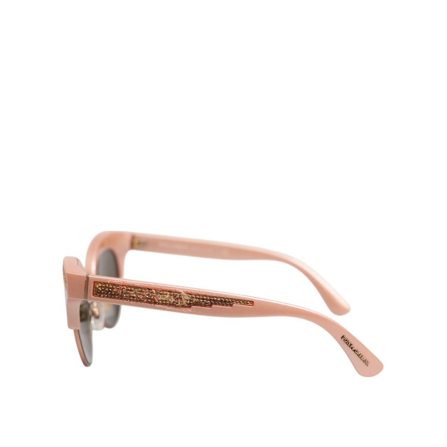 Dolce & Gabbana Pink Gold Mirrored Cat Eye DG6109 Sequined Sunglasses