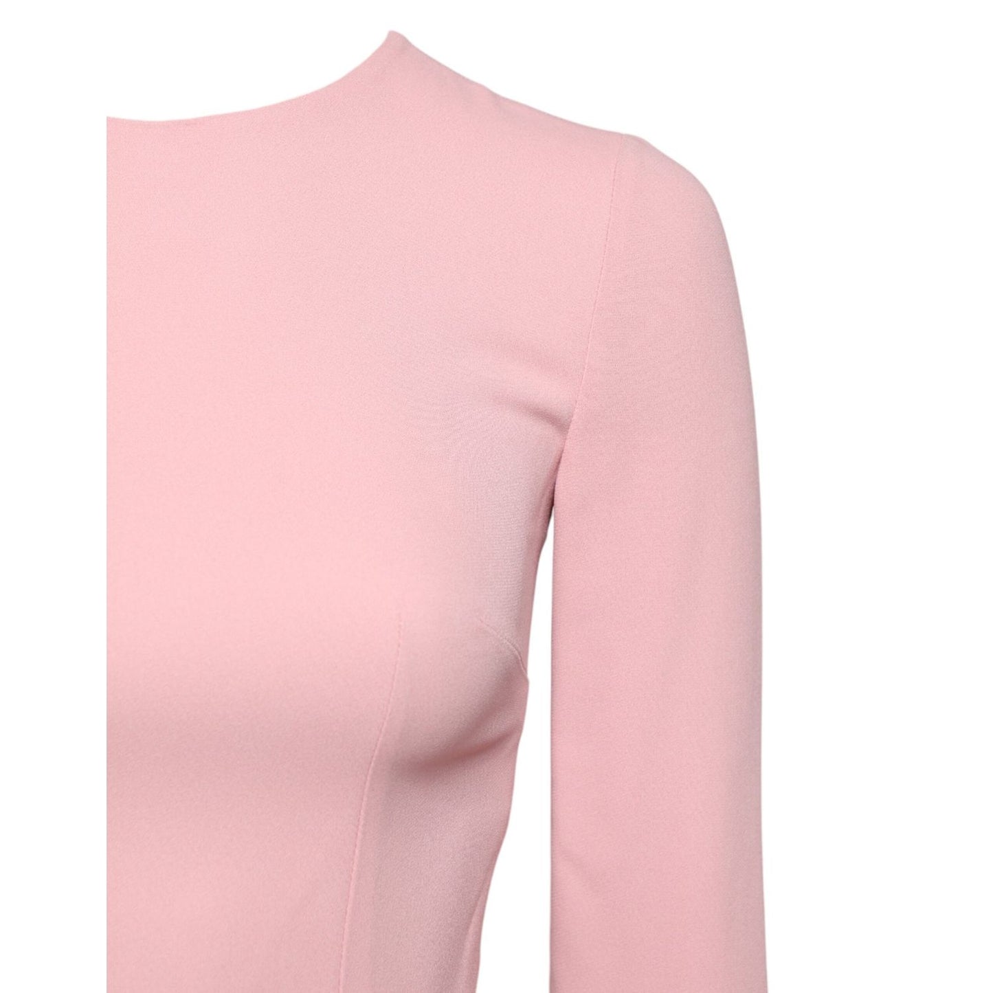 Dolce & Gabbana Pink Viscose 3/4 Sleeves Sheath Midi Dress