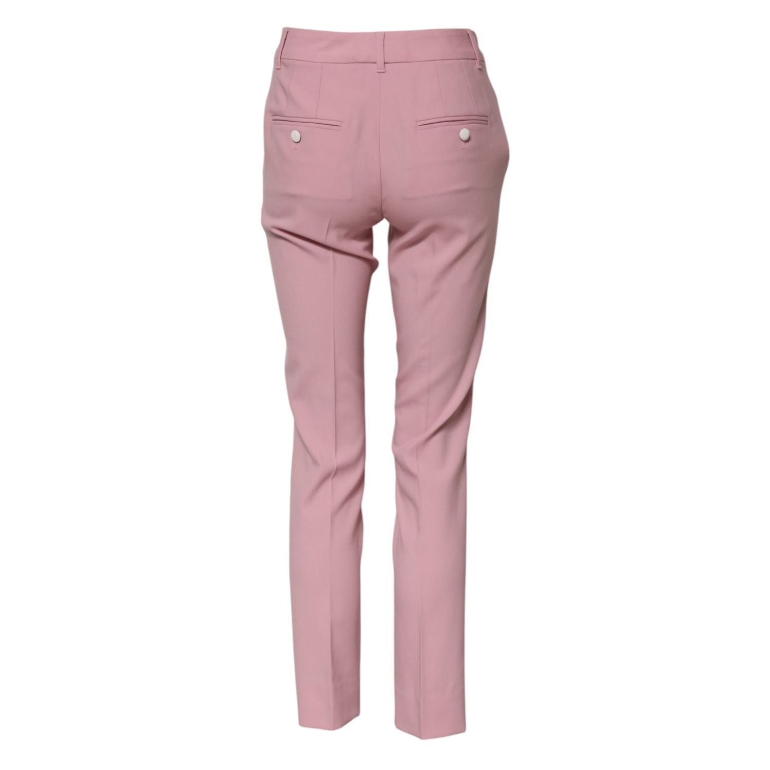 Dolce & Gabbana Pink Wool High Waist Tapered Pants