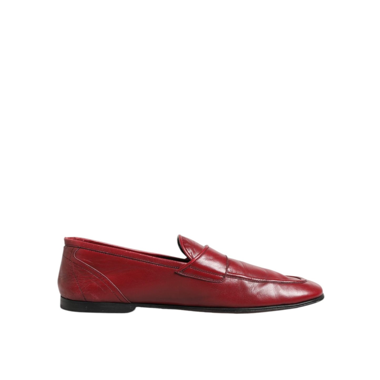 Dolce & Gabbana Red Leather Slip On Dress Men Loafers Shoes Dolce & Gabbana