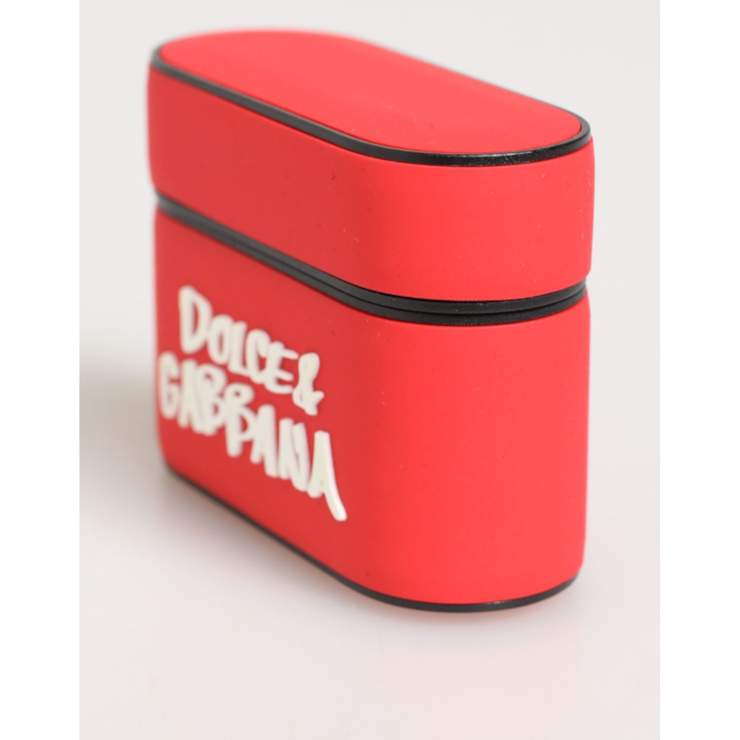 Dolce & Gabbana Red PVC DG Logo Embossed Men Flip Holder  Airpods Case