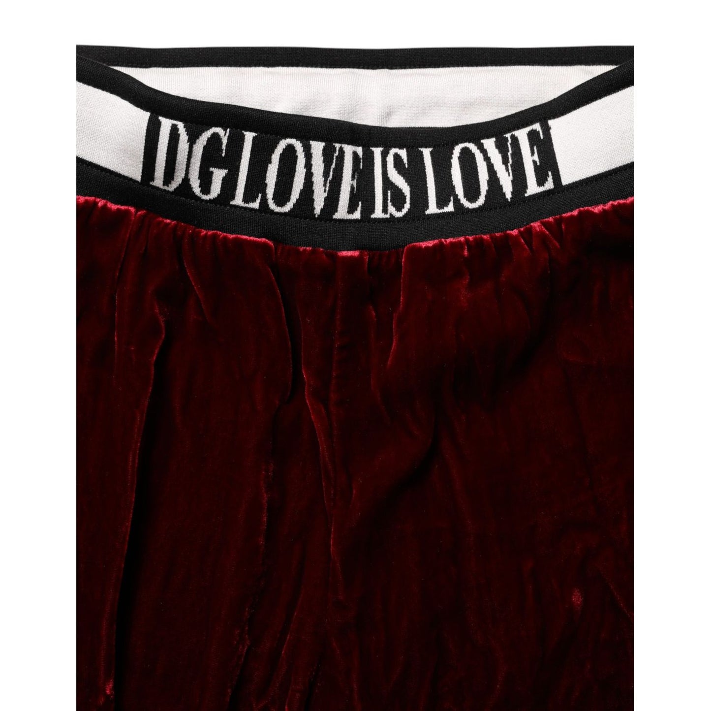 Dolce & Gabbana Red Viscose DG Logo Mid Waist Pants