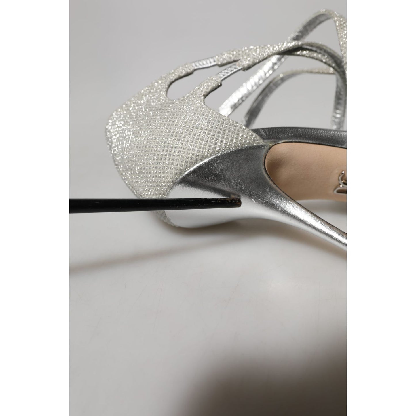 Dolce & Gabbana Silver Shimmers Sandals Heel Pumps Shoes Dolce & Gabbana
