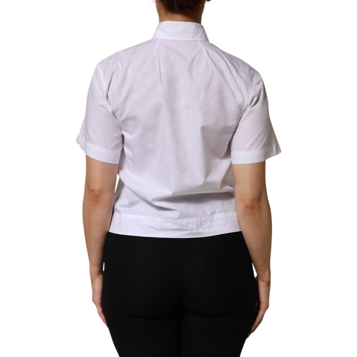Dolce & Gabbana White Collared Short Sleeve Polo Shirt Top