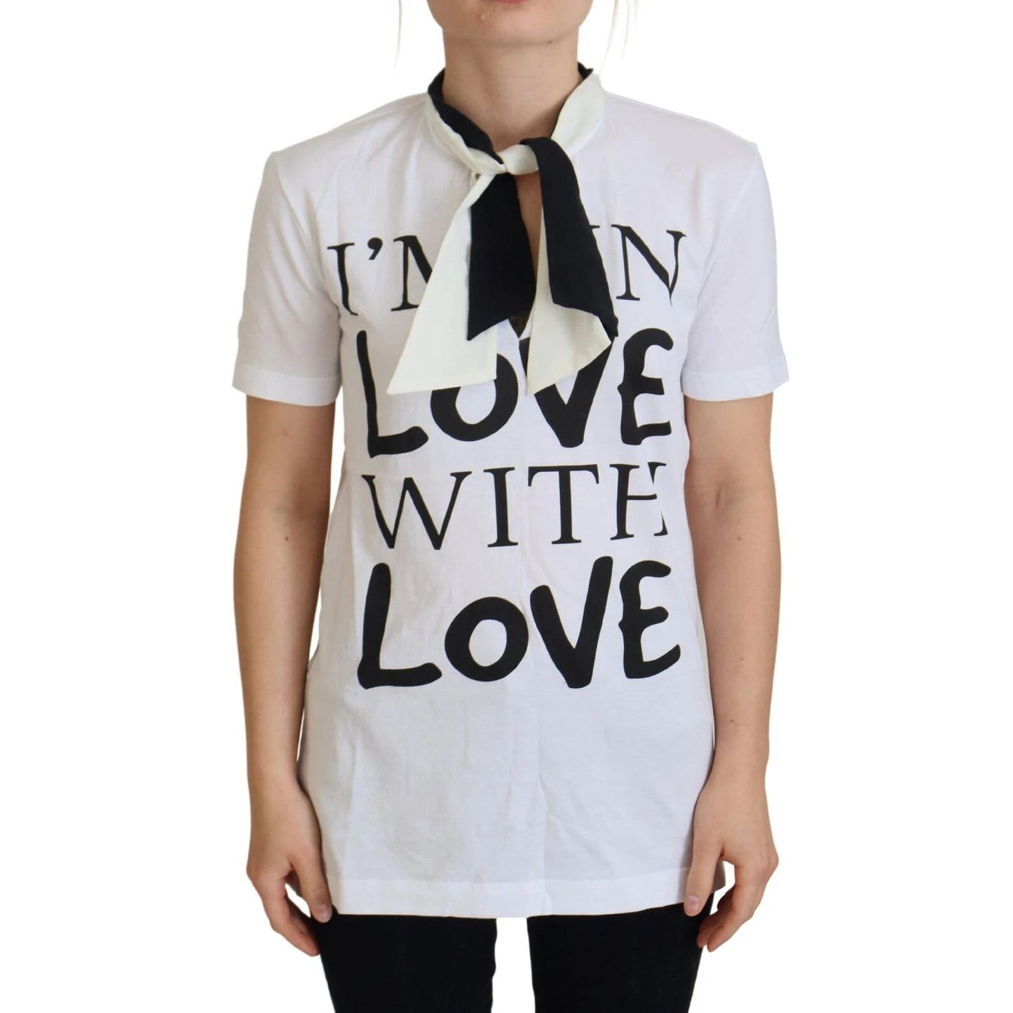 Dolce & Gabbana White Cotton LOVE Print Top Blouse T-shirt Dolce & Gabbana