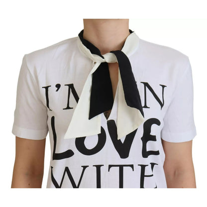 Dolce & Gabbana White Cotton LOVE Print Top Blouse T-shirt Dolce & Gabbana