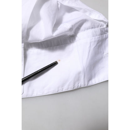 Dolce & Gabbana White Cotton Long Sleeves GOLD Formal Shirt