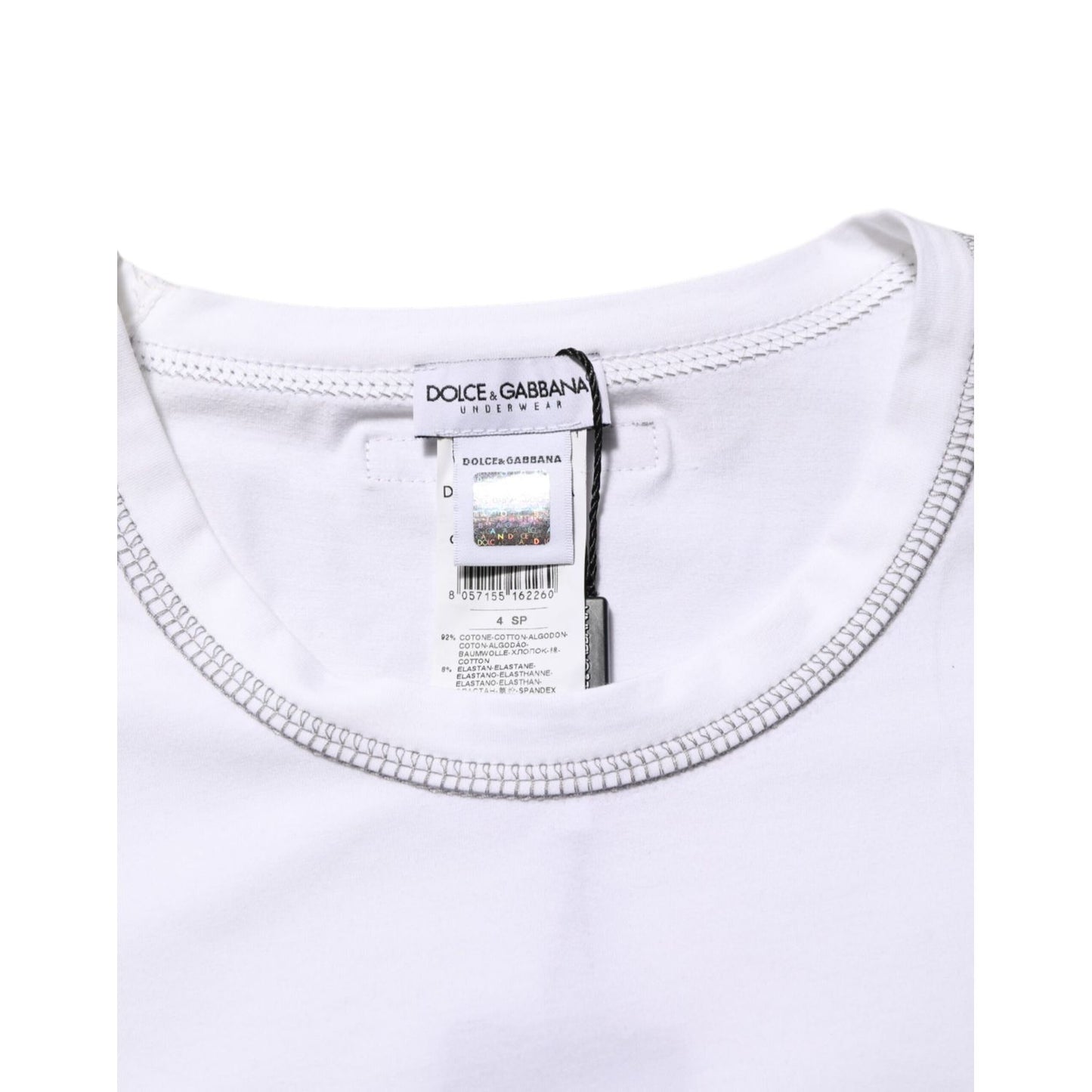 Dolce & Gabbana White Cotton Round Neck Men Underwear T-shirt
