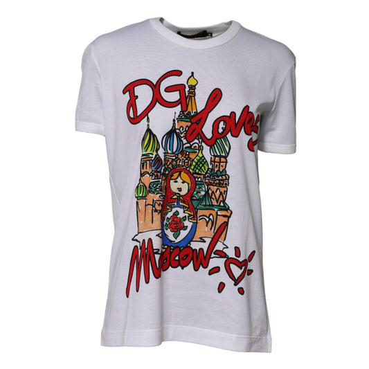 Dolce & Gabbana White DG Loves Moscow Crew Neck T-shirt