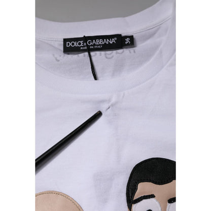 Dolce & Gabbana White #DGFAMILY Embroidery Cotton T-shirt