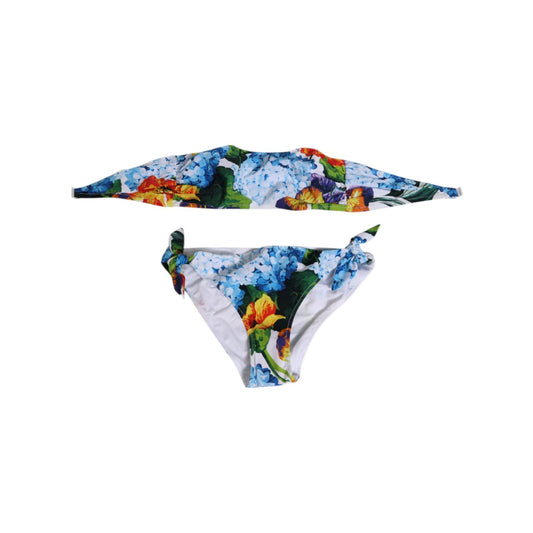 Dolce & Gabbana White Floral Swimsuit 2 Piece Top Bottom Swimwear Dolce & Gabbana