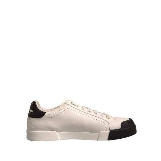 Dolce & Gabbana White Leather Logo Portofino Sneakers Shoes Dolce & Gabbana