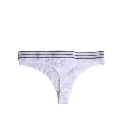 Dolce &amp; Gabbana White Nylon Floral Lace Bottom Panty Underwear