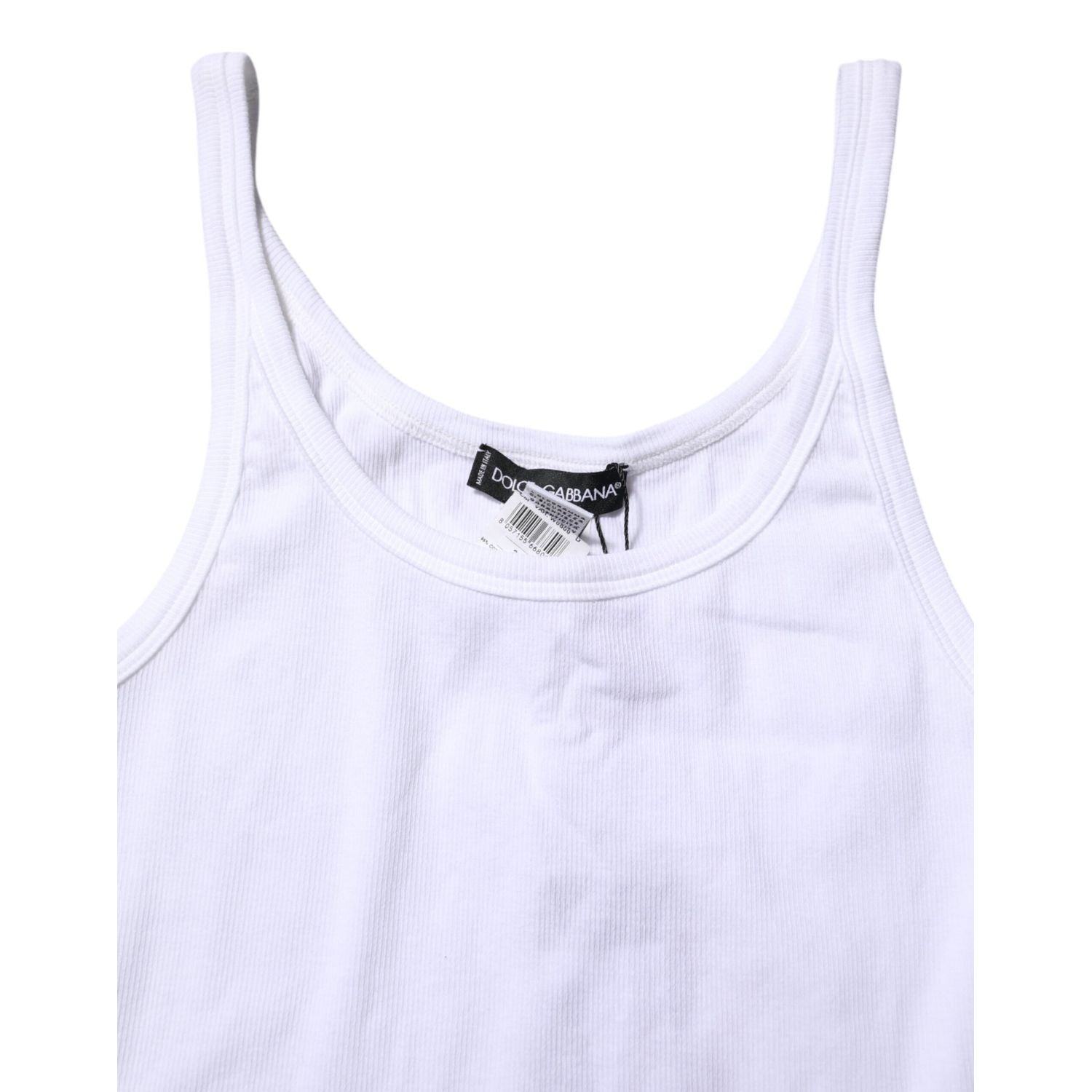 Dolce & Gabbana White Sleeveless Round Neck Men Tank T-shirt