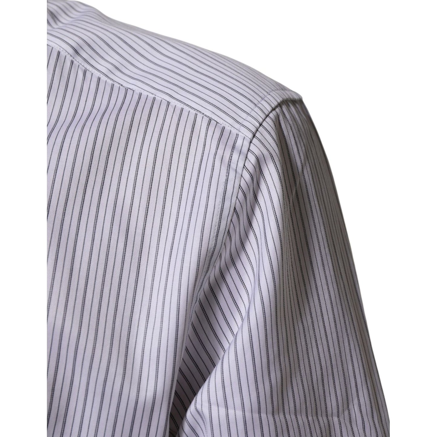 Dolce & Gabbana White Stripes Long Sleeves GOLD Dress Shirt Dolce & Gabbana