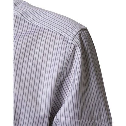 Dolce & Gabbana White Stripes Long Sleeves GOLD Dress Shirt Dolce & Gabbana